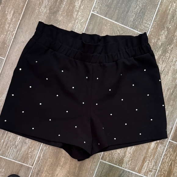 Express High Waist Black GLAM Shorts with Rhinestone Accents - Picture 1 of 11